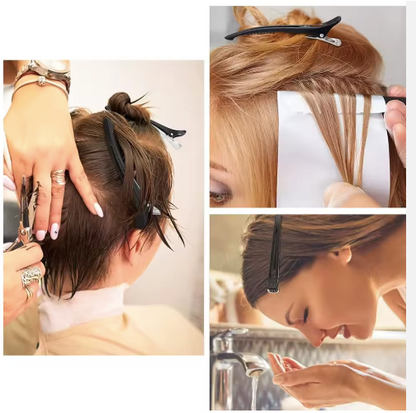 Barber Shop Hairdressing Tools Solid Color 11.5cm 6Pcs/set Alligator Clip Salon Special Perm Hair Dyeing Positioning Clips demo2