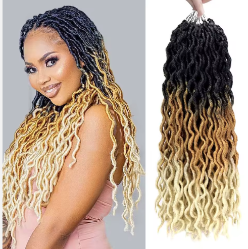 Gypsy Locs Goddess Faux Locs Crochet Hair Extension Ombre Braiding Hair Braids Dreadlocs Curly Faux Locks Wavy Twist Gypsy Hair