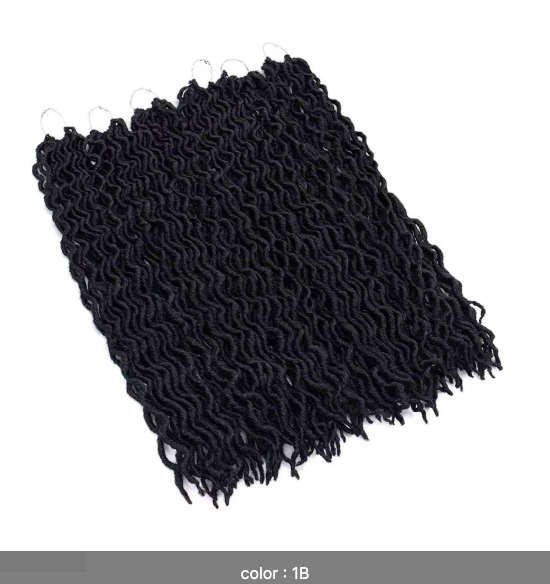 Gypsy Locs Goddess Faux Locs Crochet Hair Extension Ombre Braiding Hair Braids Dreadlocs Curly Faux Locks Wavy Twist Gypsy Hair black