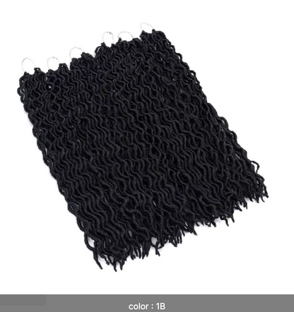Gypsy Locs Goddess Faux Locs Crochet Hair Extension Ombre Braiding Hair Braids Dreadlocs Curly Faux Locks Wavy Twist Gypsy Hair black