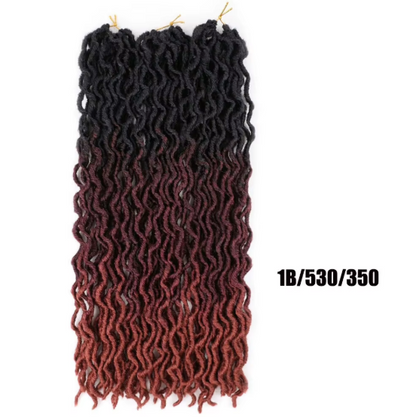 Gypsy Locs Goddess Faux Locs Crochet Hair Extension Ombre Braiding Hair Braids Dreadlocs Curly Faux Locks Wavy Twist 