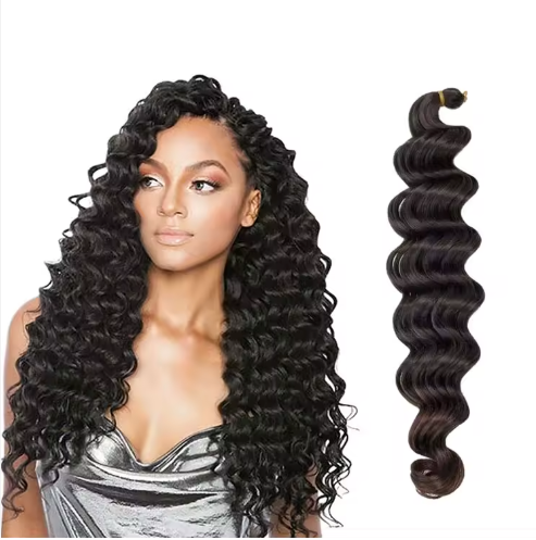 Hot Sale High Quality 20 Inch Crochet Synthetic Curly Hair Weaves Deep Ocean Water Bundle Wavy Hair African Braids Wholesale