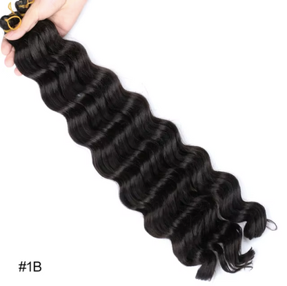 Hot Sale High Quality 20 Inch Crochet Synthetic Curly Hair Weaves Deep Ocean Water Bundle Wavy Hair African Braids Wholesale