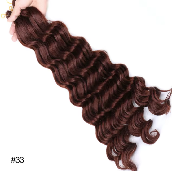 Hot Sale High Quality 20 Inch Crochet Synthetic Curly Hair Weaves Deep Ocean Water Bundle Wavy Hair African Braids Wholesale