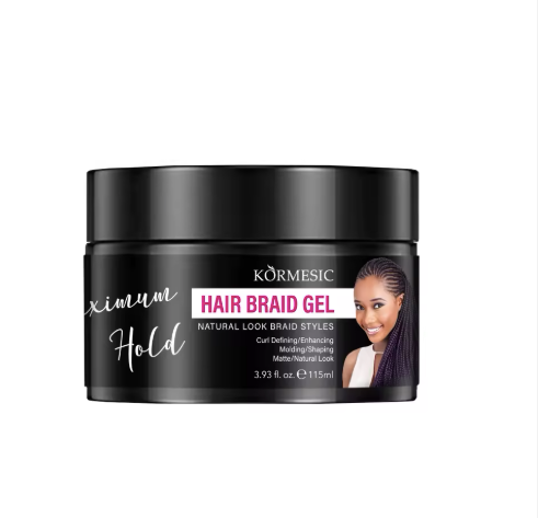KORMESIC OEM organic strong extra hold pomade hair braid gel for braids 01