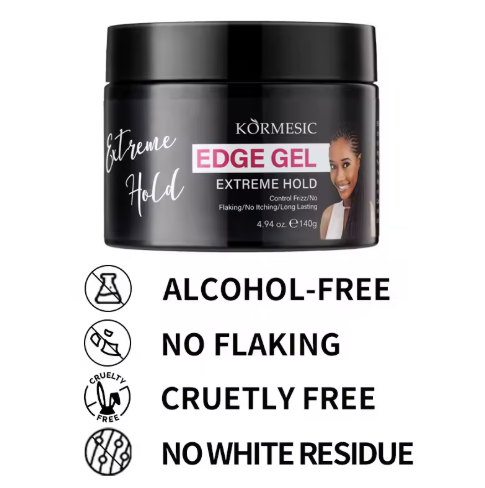 KORMESIC OEM organic strong extra hold pomade hair braid gel for braids caracterist