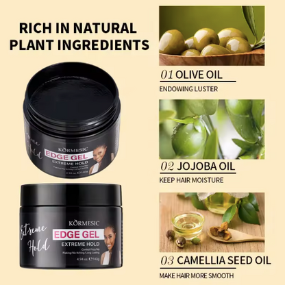 KORMESIC OEM organic strong extra hold pomade hair braid gel for braids ingredient