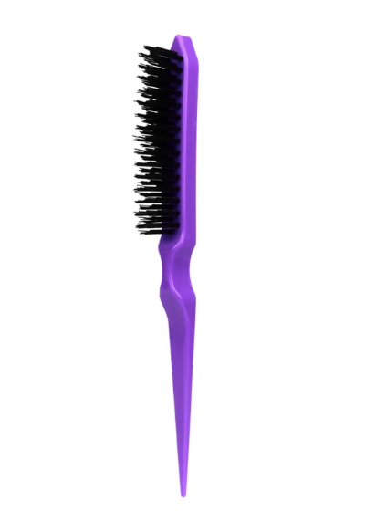Nylon Teasing Hair Brush Plastic Antistatic Tip-tail Hair Brush Slim Line Styling Comb purple