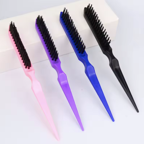 Nylon Teasing Hair Brush Plastic Antistatic Tip-tail Hair Brush Slim Line Styling Comb all color