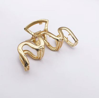 Gold Geometric Hair Claw Clips Set - Modern Minimalist Hair Accessories