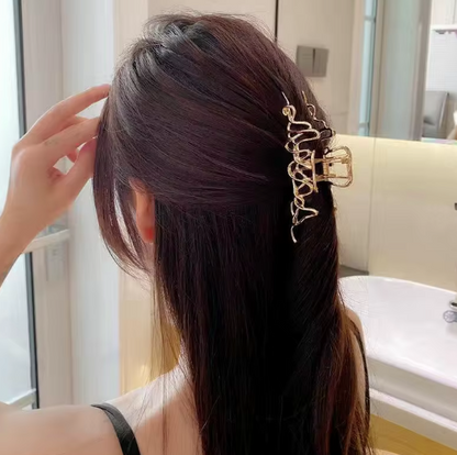 Gold Geometric Hair Claw Clips Set - Modern Minimalist Hair Accessories