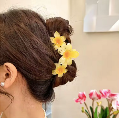 Tropical Plumeria Flower Hair Clips - Hawaiian Paradise Hair Accessories