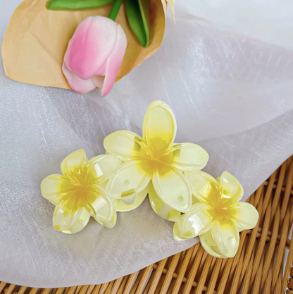 Tropical Plumeria Flower Hair Clips - Hawaiian Paradise Hair Accessories