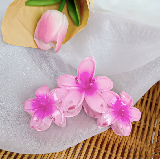 Tropical Plumeria Flower Hair Clips - Hawaiian Paradise Hair Accessories
