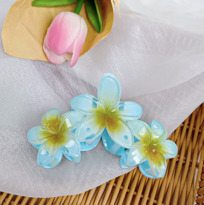 Tropical Plumeria Flower Hair Clips - Hawaiian Paradise Hair Accessories