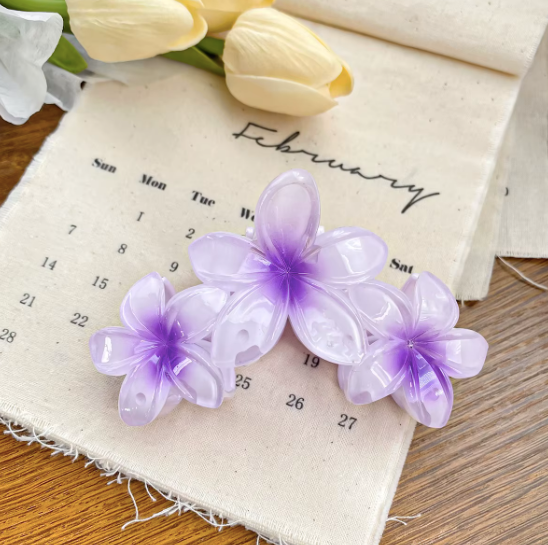 Tropical Plumeria Flower Hair Clips - Hawaiian Paradise Hair Accessories