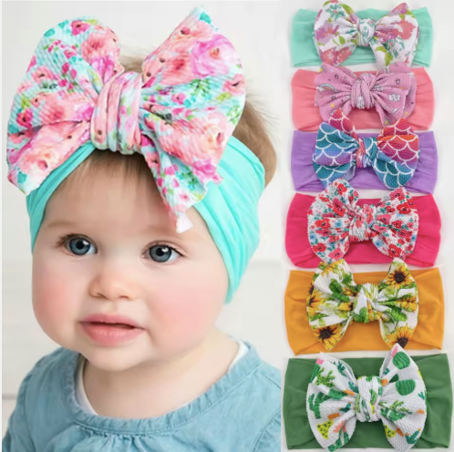 Baby Bow Headbands Set - Soft Cotton Floral & Unicorn Hair Accessories