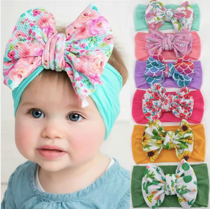 Baby Bow Headbands Set - Soft Cotton Floral & Unicorn Hair Accessories