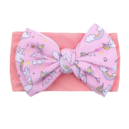 Baby Bow Headbands Set - Soft Cotton Floral & Unicorn Hair Accessories
