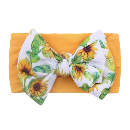 Baby Bow Headbands Set - Soft Cotton Floral & Unicorn Hair Accessories