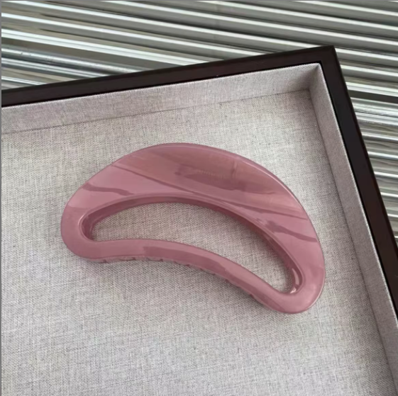 Curved Marble Hair Claws - Modern Minimalist Hair Clips Collection