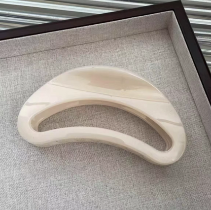 Curved Marble Hair Claws - Modern Minimalist Hair Clips Collection