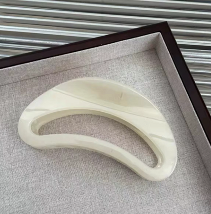 Curved Marble Hair Claws - Modern Minimalist Hair Clips Collection