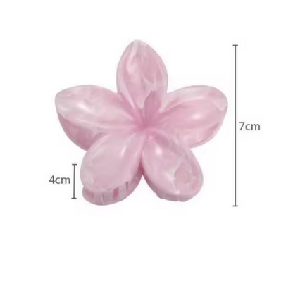 Translucent Flower Hair Claws - Dreamy Pastel Plumeria Hair Clips Set