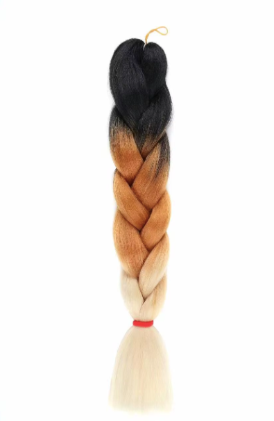 Ombré Super Jumbo Braiding Hair Extensions - Black to Blonde Gradient Synthetic Hair