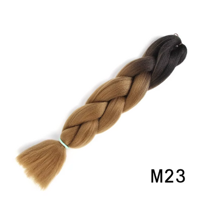 Ombré Super Jumbo Braiding Hair Extensions - Black to Blonde Gradient Synthetic Hair