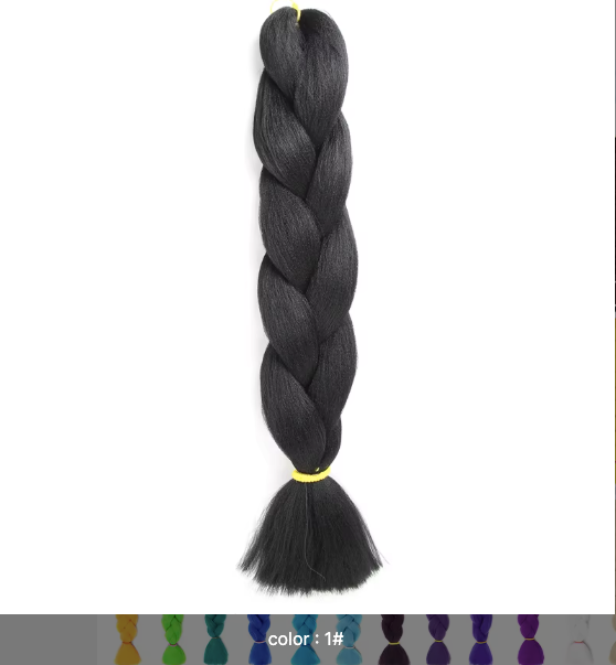 Ombré Super Jumbo Braiding Hair Extensions - Black to Blonde Gradient Synthetic Hair