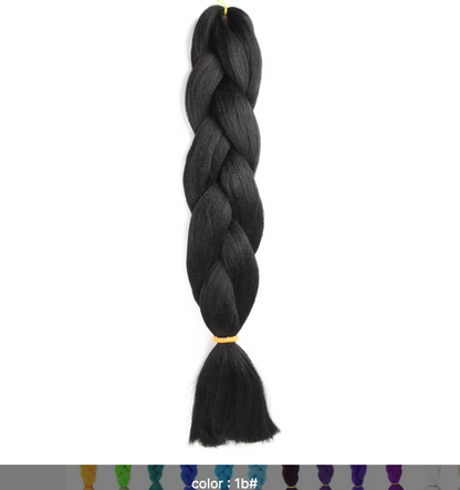 Ombré Super Jumbo Braiding Hair Extensions - Black to Blonde Gradient Synthetic Hair