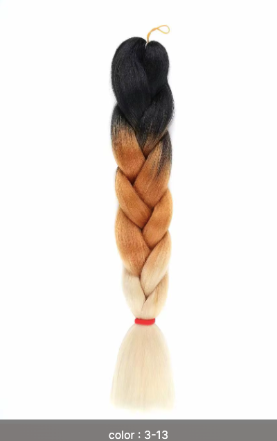 Ombré Super Jumbo Braiding Hair Extensions - Black to Blonde Gradient Synthetic Hair