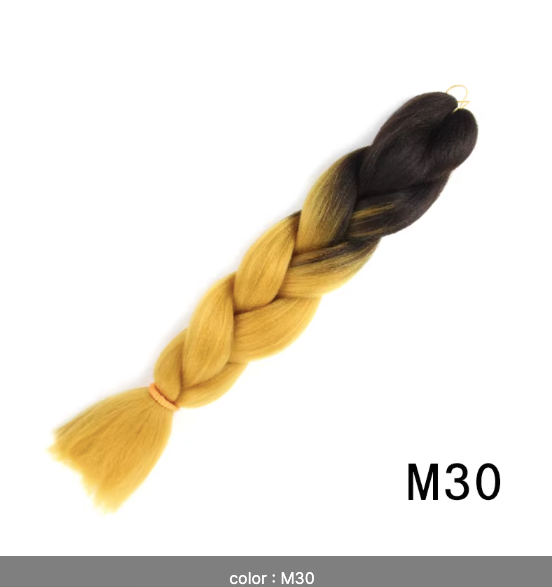 Ombré Super Jumbo Braiding Hair Extensions - Black to Blonde Gradient Synthetic Hair