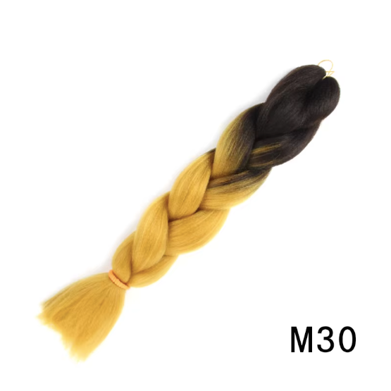 Ombré Super Jumbo Braiding Hair Extensions - Black to Blonde Gradient Synthetic Hair
