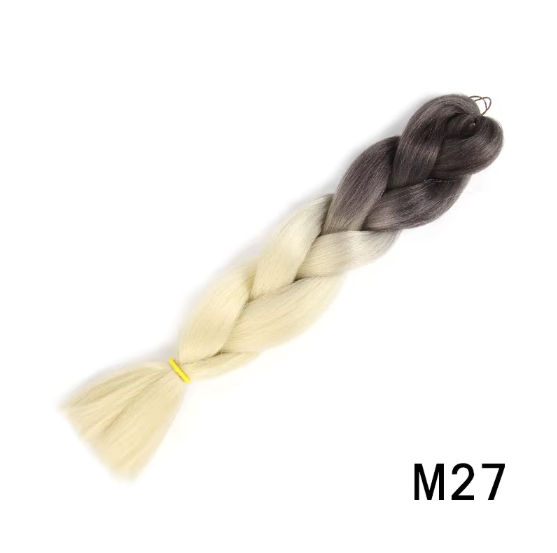 Ombré Super Jumbo Braiding Hair Extensions - Black to Blonde Gradient Synthetic Hair