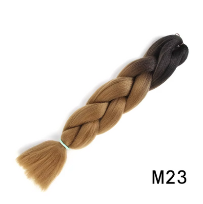 Ombré Super Jumbo Braiding Hair Extensions - Black to Blonde Gradient Synthetic Hair