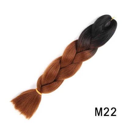 Ombré Super Jumbo Braiding Hair Extensions - Black to Blonde Gradient Synthetic Hair