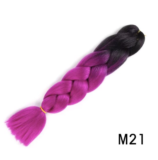Ombré Super Jumbo Braiding Hair Extensions - Black to Blonde Gradient Synthetic Hair
