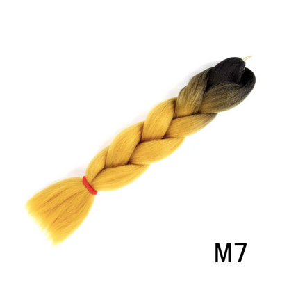 Ombré Super Jumbo Braiding Hair Extensions - Black to Blonde Gradient Synthetic Hair