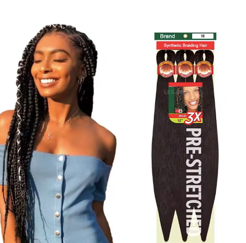 Pre-Stretched Braiding Hair  52 inch(3 bundles)- Professional Synthetic Hair Extensions 30+ Colors