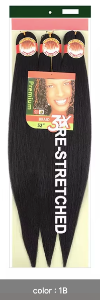 Pre-Stretched Braiding Hair  52 inch(3 bundles)- Professional Synthetic Hair Extensions 30+ Colors