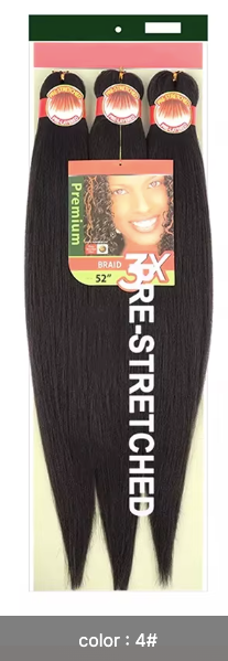 Pre-Stretched Braiding Hair  52 inch(3 bundles)- Professional Synthetic Hair Extensions 30+ Colors