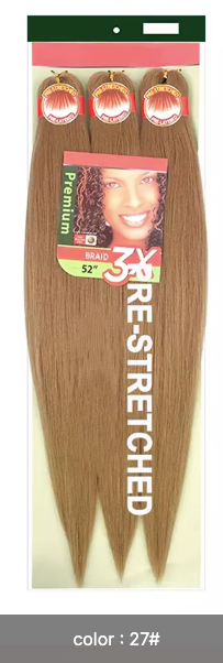 Pre-Stretched Braiding Hair  52 inch(3 bundles)- Professional Synthetic Hair Extensions 30+ Colors
