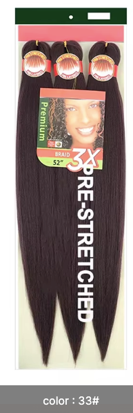 Pre-Stretched Braiding Hair  52 inch(3 bundles)- Professional Synthetic Hair Extensions 30+ Colors