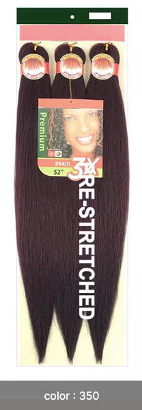 Pre-Stretched Braiding Hair  52 inch(3 bundles)- Professional Synthetic Hair Extensions 30+ Colors