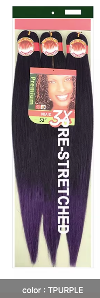 Pre-Stretched Braiding Hair  52 inch(3 bundles)- Professional Synthetic Hair Extensions 30+ Colors