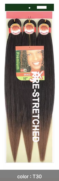 Pre-Stretched Braiding Hair  52 inch(3 bundles)- Professional Synthetic Hair Extensions 30+ Colors