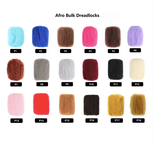 Afro Kinky Bulk Hair for Dreadlocks - 50g Synthetic Hair Extensions