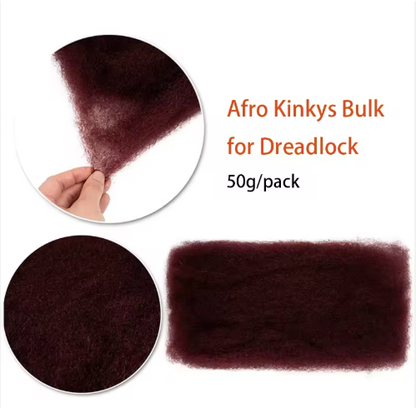 Afro Kinky Bulk Hair for Dreadlocks - 50g Synthetic Hair Extensions